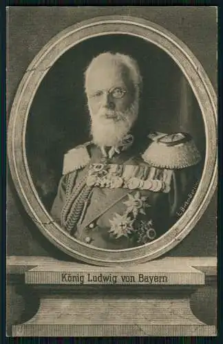 AK Wohlfahrt Karte König Ludwig III. von Bayern Portrait in Uniform Ordensspange