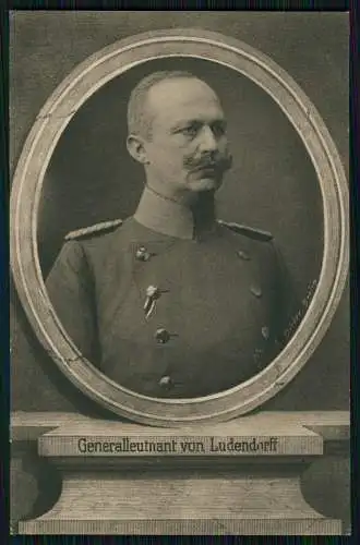 AK 1. WK Wohlfahrt Karte Generalleutnant Erich Wilhelm Ludendorff Portrait