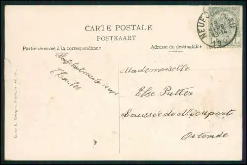 AK Congo Kongo Zaire, Uferpartie, Transportboot 1907 gelaufen n. Belgien Ostende