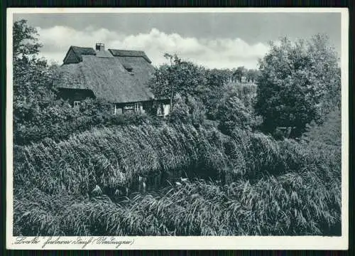 alte AK Nordfriesland, Ostfriesland hinterm Deich, Reetdachhaus Bauernhaus