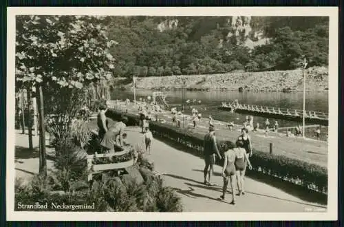 Echte Foto AK Neckargemünd in Baden Württemberg, Strandbad, Badegäste 1939