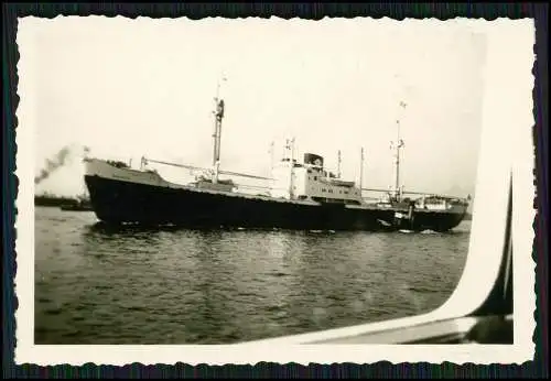 Foto Schiff Dampfer Aufschrift - GUINEEKUST Amsterdam - Hafen Hamburg 1961