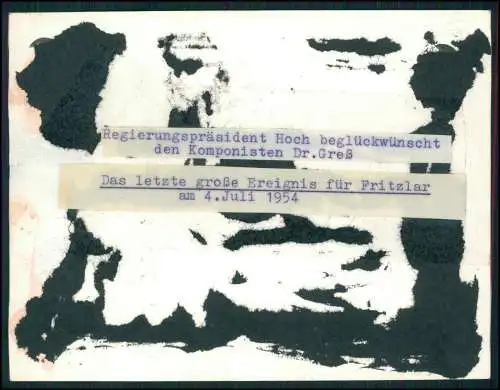 Foto14x11 Fritzlar 1954 Komponist Richard Gress RP Dr.Hoch Oratoriums Bonifatius