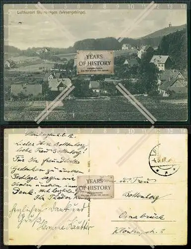 Orig. AK Steinbergen Rinteln Schaumburg Wesergebirge 1917 gelaufen