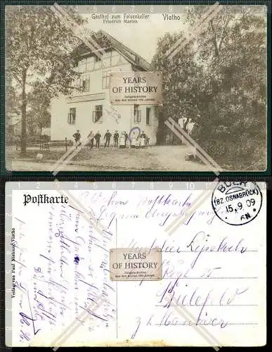 Orig. AK Vlotho bei Herford Gasthof zum Felsenkeller Friedrich Martin 1909 gela