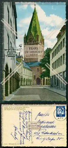 Orig. AK Soest Westfalen Hotel deutsches Haus mit Kirche Häuser enge Gassen