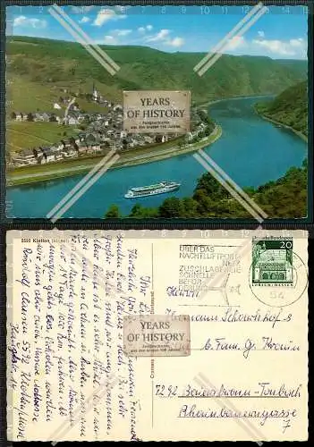Orig. AK Weinort Klotten Mosel Dampfschiff Schieferhängen Weinbergslagen Burg 