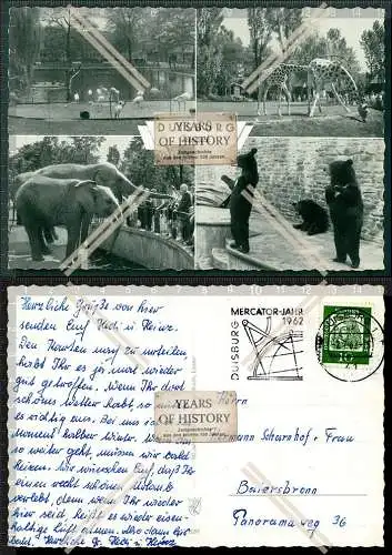 Orig. AK Duisburg Ruhr Tierpark mehrfach Ansicht