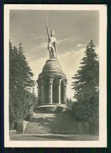 AK Detmold Lippe Teutoburger Wald Hermannsdenkmal mit Bismarckstein um 1910