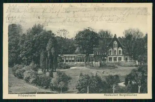 AK Hildesheim Niedersachsen Restaurant Berghölzchen Inh. Karl Bock 1928 gelaufen