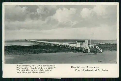 AK Seebrücke St. Peter Ording Rückseite Gastspiel René Carol Langscheid Sundern