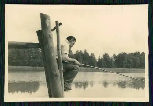 11x Foto Berlin Treptow, Partie an der Abtei-Brücke, Steg Angler uvm. 1939