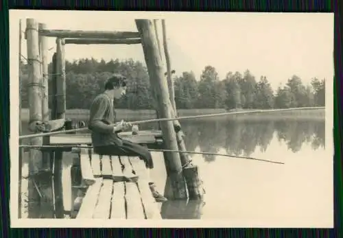 11x Foto Berlin Treptow, Partie an der Abtei-Brücke, Steg Angler uvm. 1939