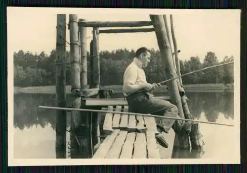 11x Foto Berlin Treptow, Partie an der Abtei-Brücke, Steg Angler uvm. 1939