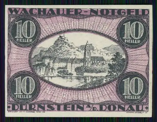 7x Scheine Heller, Wachauer Notgeld Österreich