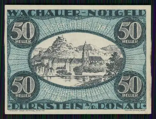 7x Scheine Heller, Wachauer Notgeld Österreich