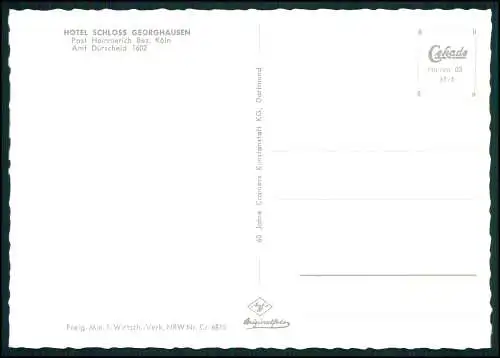 Foto AK Hommerich Hennef Sieg, Hotel Schloss Georgshausen Fliegeraufnahme Cekade
