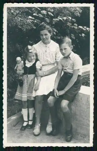 3x Foto Mädchen mit Schildkröte Puppe Bärbel und andere 1940