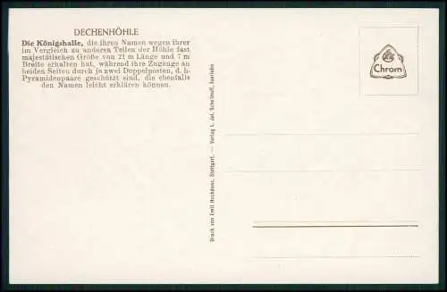 5x AK Dechenhöhle Schauhöhle Sauerland in Iserlohn Nordrhein-Westfalen um 1930