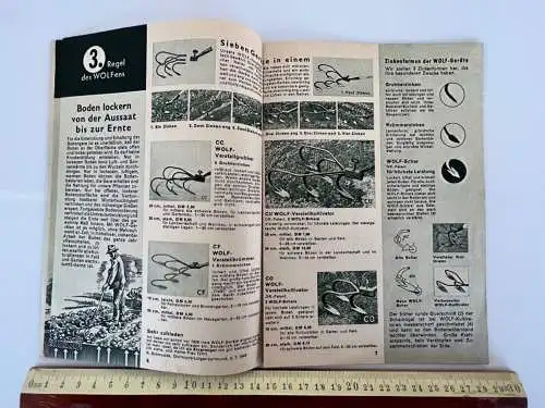 Werbung Heft von 1950 Wolf Gartengeräte Feld u. Garten E. Kizio Hausberge Minden