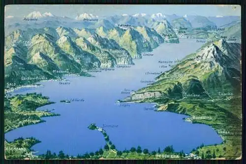 4x AK alte Ansichtskarten Lago di Garda, Gardasee, Diverse Ansichten 1910-20