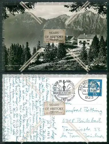 Foto AK Bad Reichenhall Berg Hotel Predigtstuhl mit Zwiesel und Stauffen Karte 