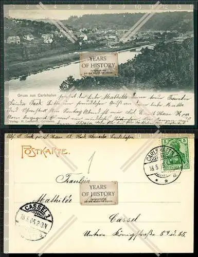 Orig. AK Bad Karlshafen Helmarshausen an der Weser 1905 gelaufen