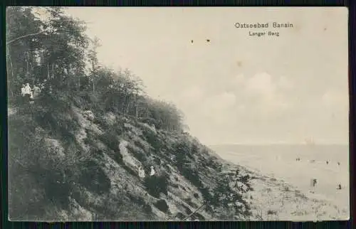 Ostseebad Bansin Heringsdorf auf Usedom Strand mit Langer Berg 1912 gelaufen