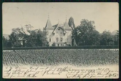 6x Foto und AK Chateau Crissier Lausanne Leben im Schloss 1909 gelaufen