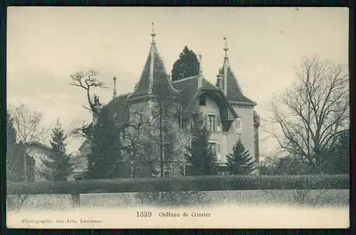 6x Foto und AK Chateau Crissier Lausanne Leben im Schloss 1909 gelaufen