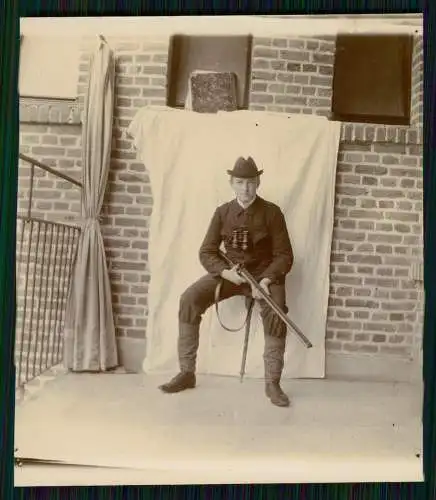 6x Foto Jäger auf Jagd mit Gewehr Ostseeförde Schlei Schleswig-Flensburg 1910-15