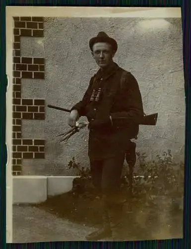 6x Foto Jäger auf Jagd mit Gewehr Ostseeförde Schlei Schleswig-Flensburg 1910-15