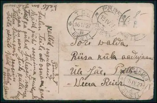 AK Ostern Osterei Estland Baltikum Tallinn Pärnu Johvi Tartu Lettland 1927 gel.