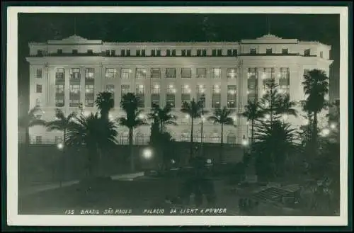 Foto AK São Paulo Brasilien - Palacio da Light Power bei Nacht - 1930 gelaufen