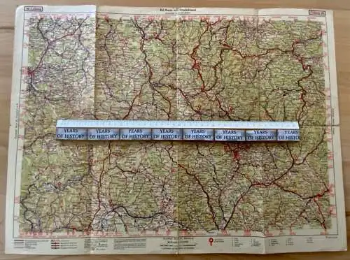 BZ-Karte 40 Coburg Bad Kissingen Meiningen Oberhof Thüringer Wald 1 : 250.000.