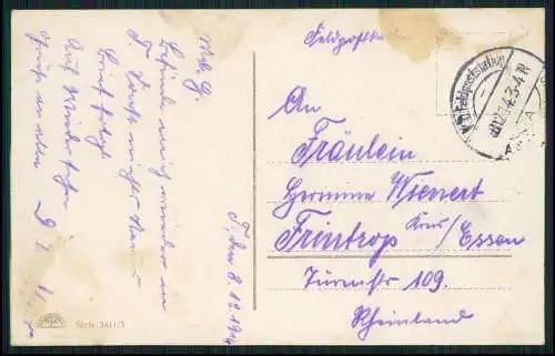 4x AK Morgenrot Morgenrot Serie R & K L 2411 Feldpost 1914 nach Essen Frintrop