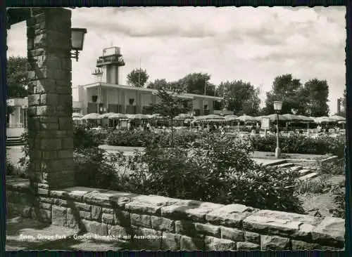 Foto AK Essen Ruhrgebiet Hauptrestaurant Großer Blumenhof Grugapark Aussichturm