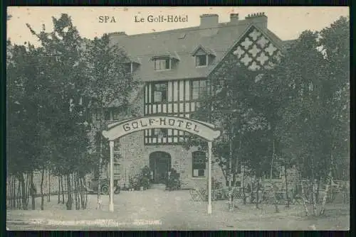 AK 1. WK Belgien Belgique SPA le Golf Hôtel 1916 Feldpost gelaufen