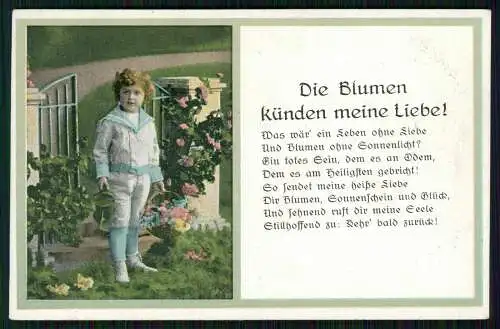 4x alte Künstler AK kleines Mädchen - Die Blumen künden meine Liebe - Serie 6220