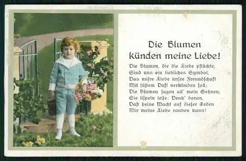 4x alte Künstler AK kleines Mädchen - Die Blumen künden meine Liebe - Serie 6220