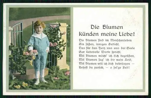 4x alte Künstler AK kleines Mädchen - Die Blumen künden meine Liebe - Serie 6220