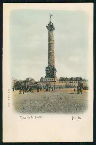 AK Glitzer Litho Paris, Place de la Bastille 1898