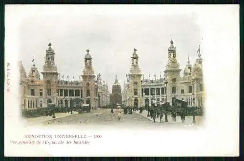 AK Glitzer Paris Weltausstellung 1900 Les Palais de l'esplanade des Invalides