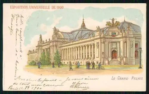 AK Litho Paris Frankreich Exposition Universelle 1900 Petit Palais 1900 gelaufen