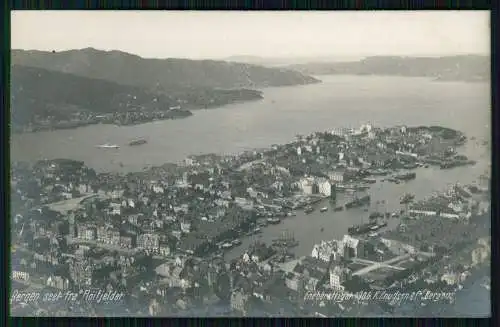 AK Ansichtskarte Bergen Norwegen, Blick auf den Ort, Hafenpartie Luftbild  1906