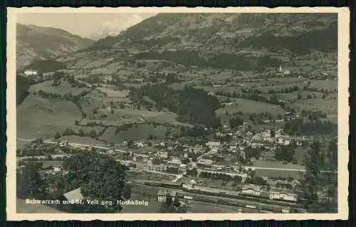 Foto AK Schwarzach im Pongau Salzburg Bahnhof  St. Veit Hochkönig 1939 gelaufen