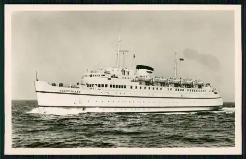 Foto AK Bundesbahn Hochseefähre Schiff Deutschland auf der Fahrt nach Gjedser