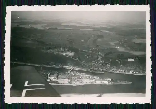 3x Foto Passau Niederbayern Luftbild Fliegeraufnahme Flugzeug Wehrmacht 1940-43