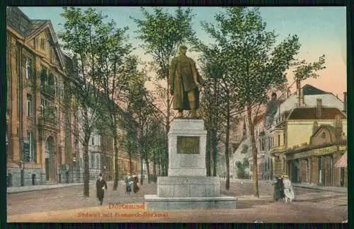 AK Dortmund im Ruhrgebiet, Bismarck Denkmal am Südwall Spaziergänger 1911