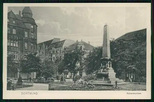 AK Dortmund im Ruhrgebiet Partie am Kaiserbrunnen 1915